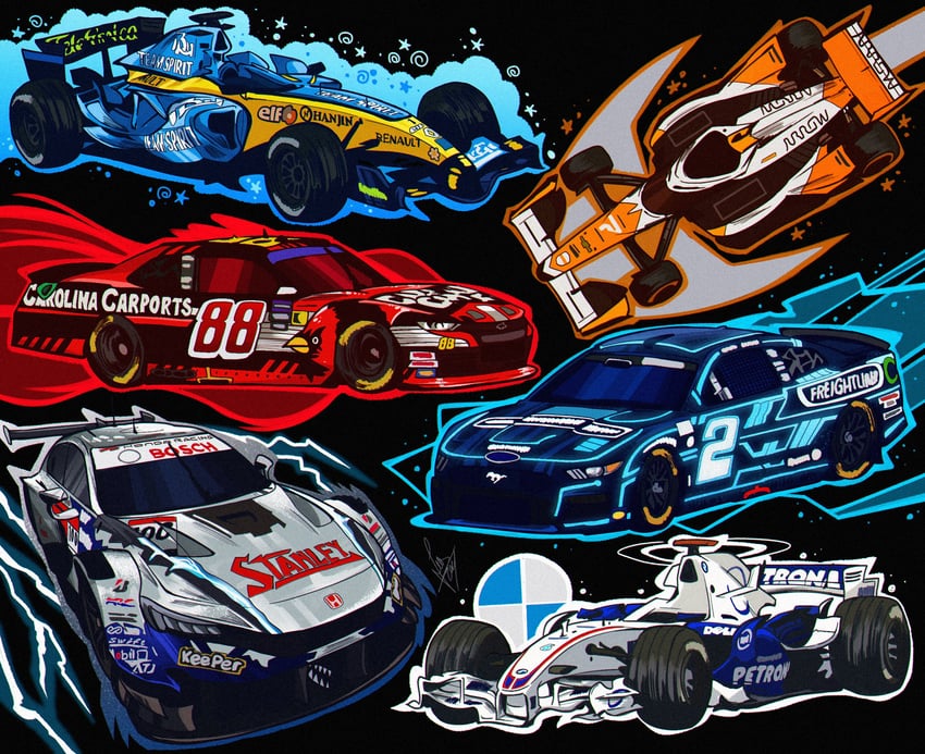 formula one and 5 more drawn by schumisnoopy