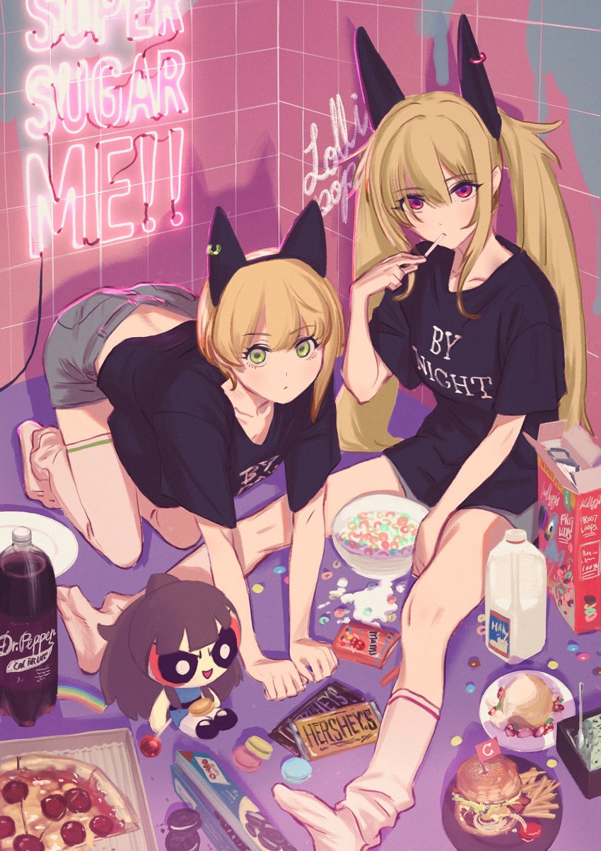 miyamoto frederica, kurosaki chitose, and toucan sam (idolmaster and 4 more) drawn by deg_(deguana)