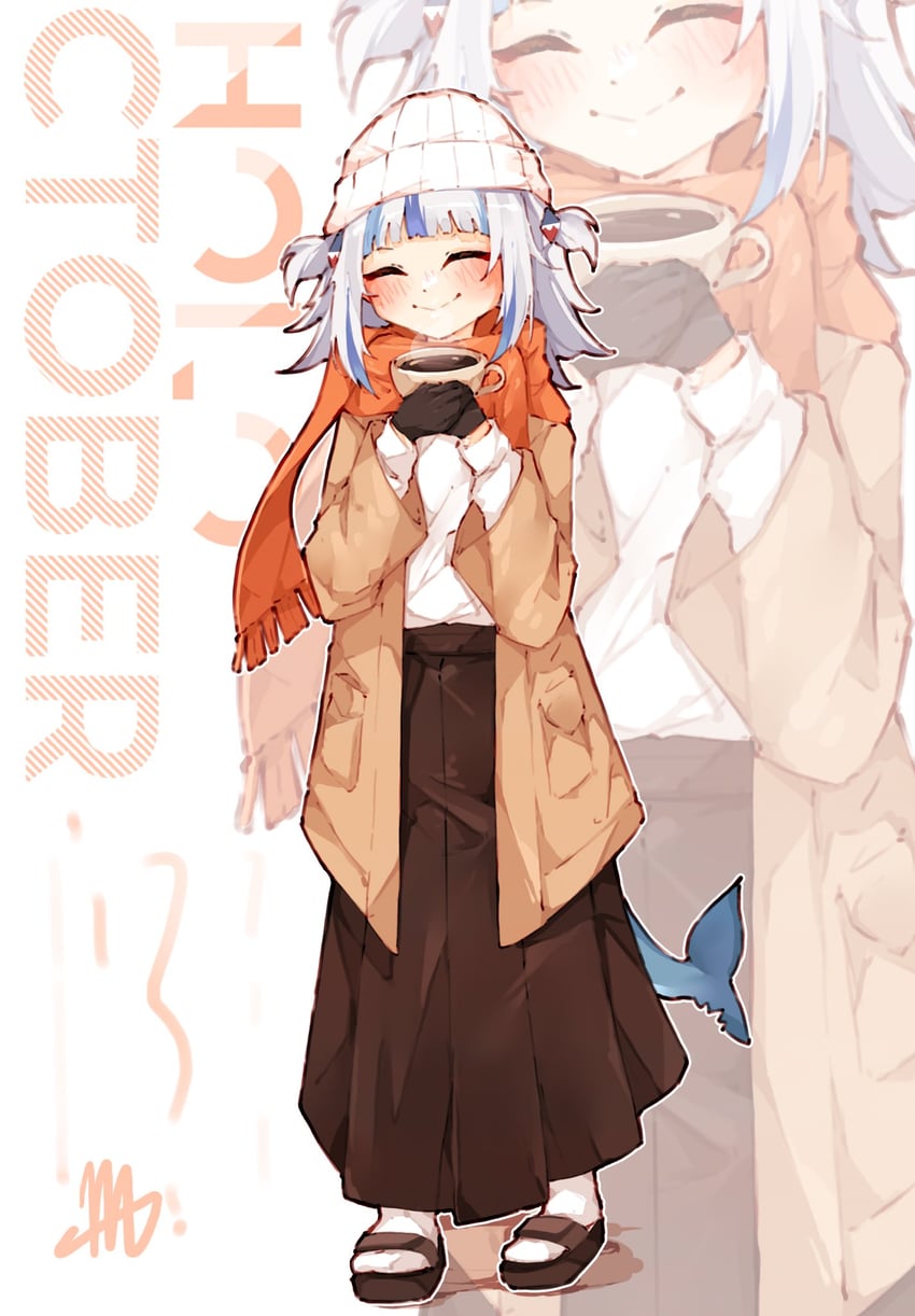 gawr gura (hololive and 1 more) drawn by ma_draws