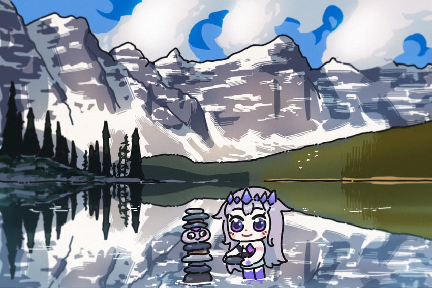 koseki bijou and pebble (hololive and 1 more) drawn by bing_huyue