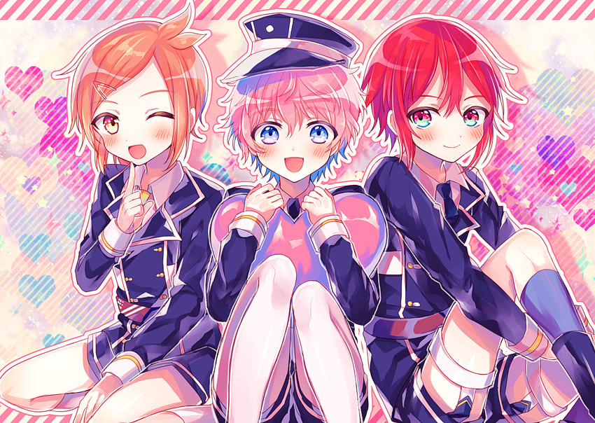 akita toushirou, shinano toushirou, and houchou toushirou (touken ranbu) drawn by abandon_ranka