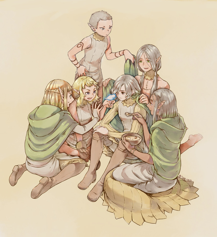 mithrun, fleki, lycion, cithis, pattadol, and 1 more (dungeon meshi) drawn by jack_(haist)