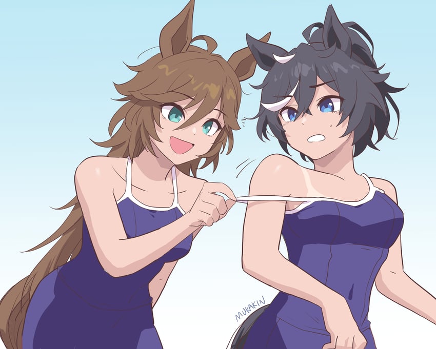 mr. c.b. and katsuragi ace (umamusume) drawn by mukakin