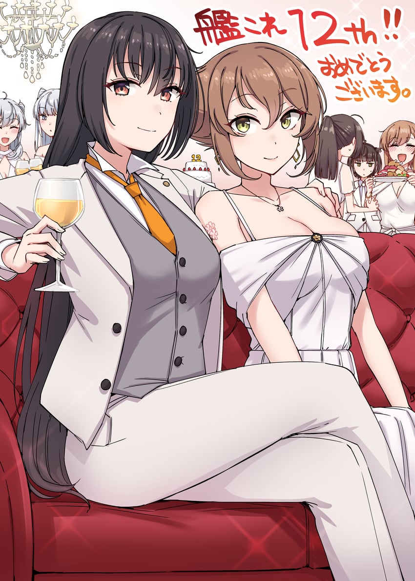mutsu, hatsuzuki, akizuki, suzutsuki, teruzuki, and 2 more (kantai collection) drawn by kiritto