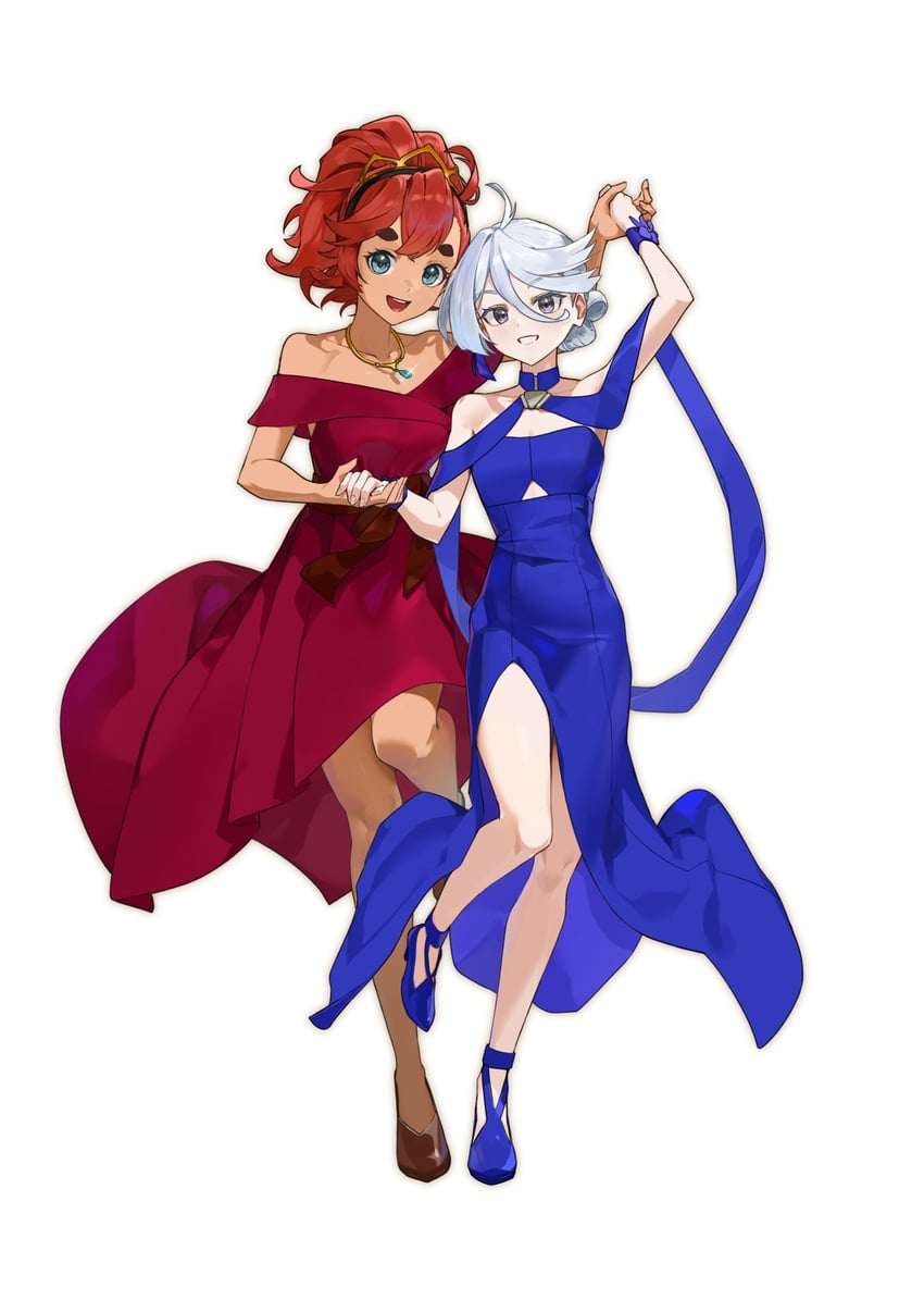 suletta mercury and miorine rembran (gundam and 1 more) drawn by chobo_(choooooobo)
