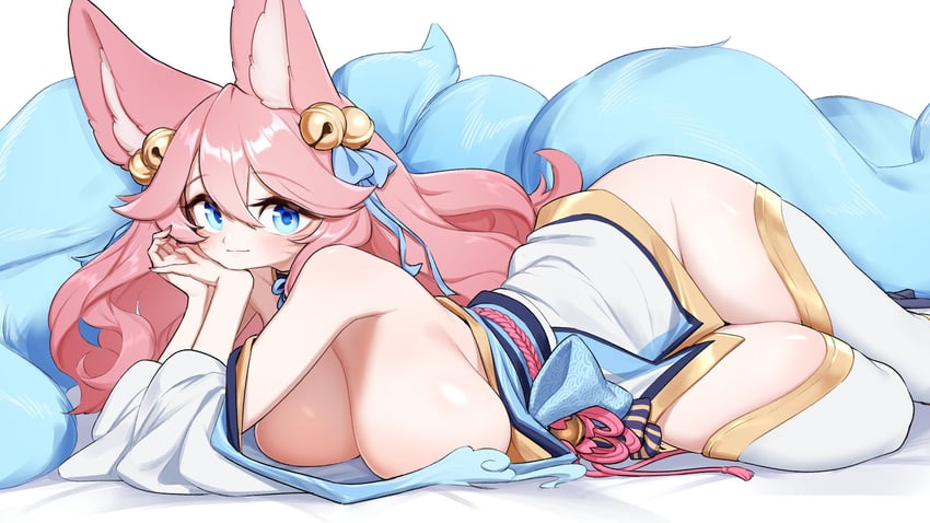 ahri and spirit blossom ahri (league of legends) drawn by yabby