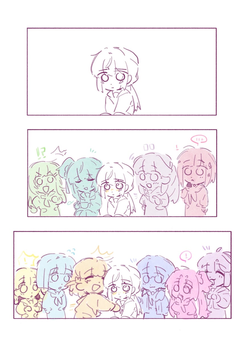 hinoshita kaho, fujishima megumi, otomune kozue, murano sayaka, yugiri tsuzuri, and 5 more (love live! and 1 more) drawn by woodonly