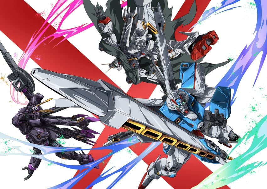 crossbone gundam x-1, crossbone gundam x-2, and crossbone gundam x-3 (gundam and 1 more) drawn by tyuuboutyauyo