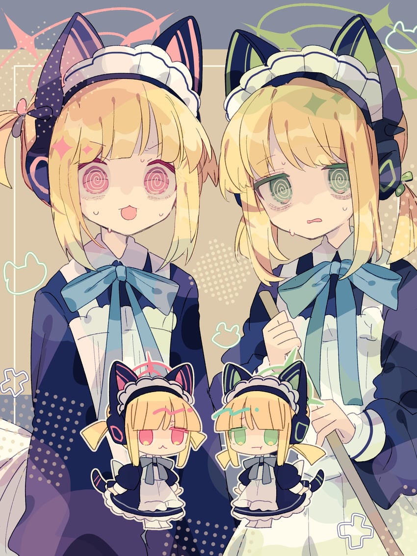 momoi and midori (blue archive) drawn by nikorashi-ka