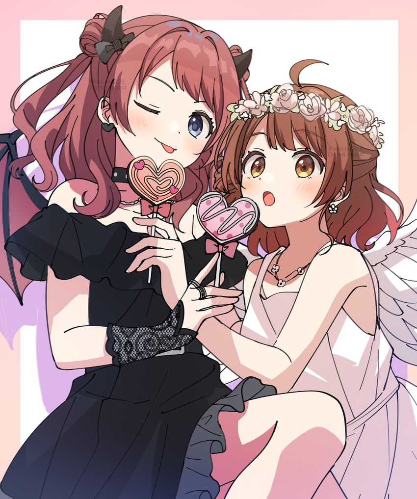 hanami ume and hanami saki (idolmaster and 1 more) drawn by mikawa_ayumu