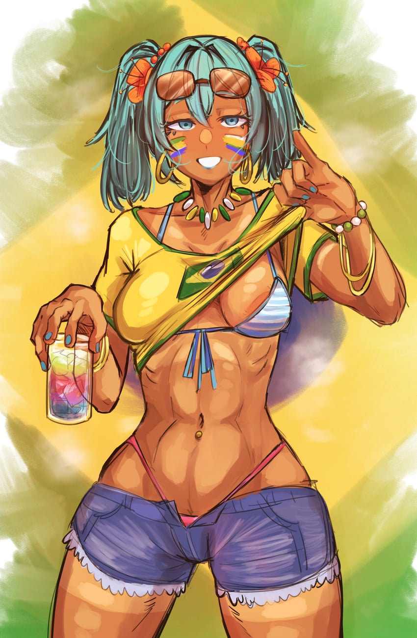 hatsune miku and brazilian miku (vocaloid) drawn by tofulott_e111