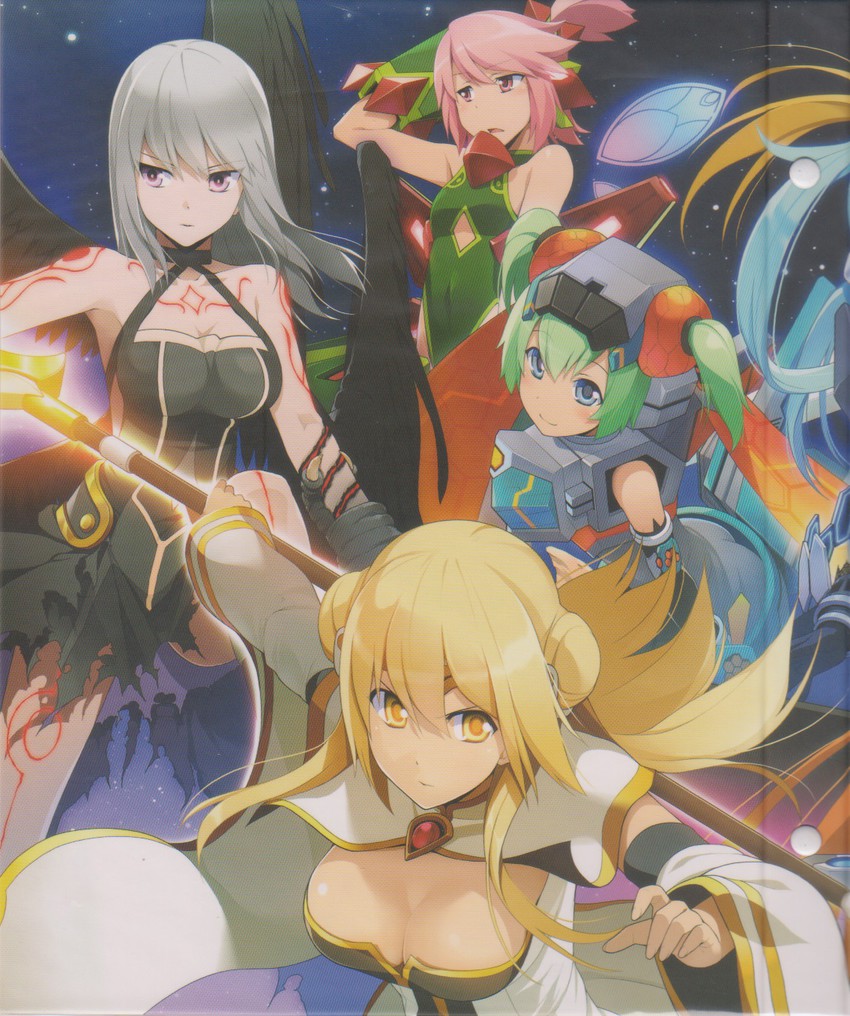 resha, eris, berzelius girl, and regina winberrl (cosmic break) drawn by wakaba_sprout
