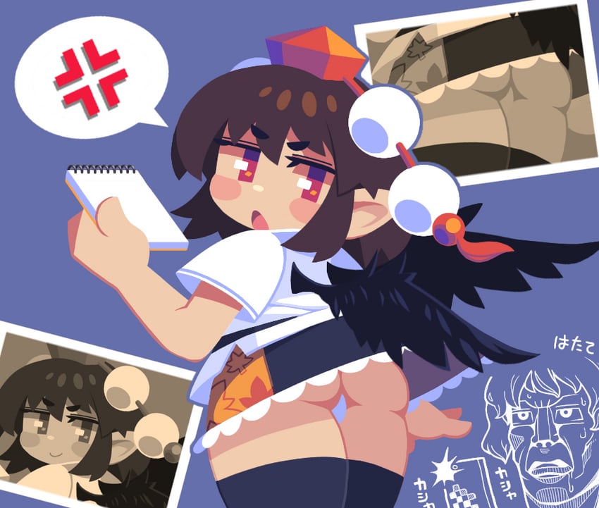 shameimaru aya and himekaidou hatate (touhou) drawn by tonchamon_san
