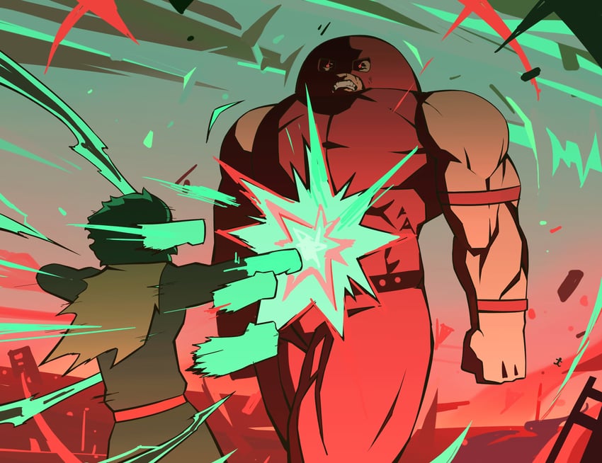 midoriya izuku and juggernaut (boku no hero academia and 2 more) drawn by boonie_(bonnydada8)