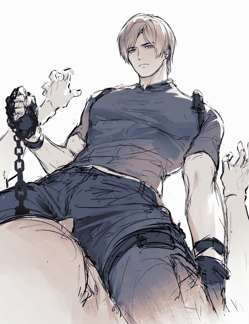 leon s. kennedy (resident evil and 1 more) drawn by moko_(gloriaaaaaa)
