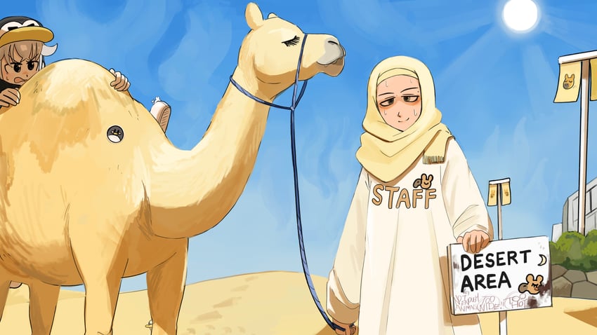 penguin keeper and desert area keeper (zookeepers) drawn by diva_(hyxpk)