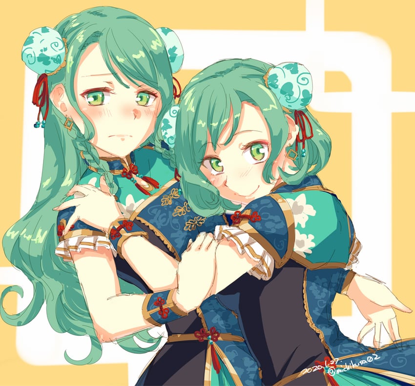 hikawa sayo and hikawa hina (bang dream!) drawn by takuzui