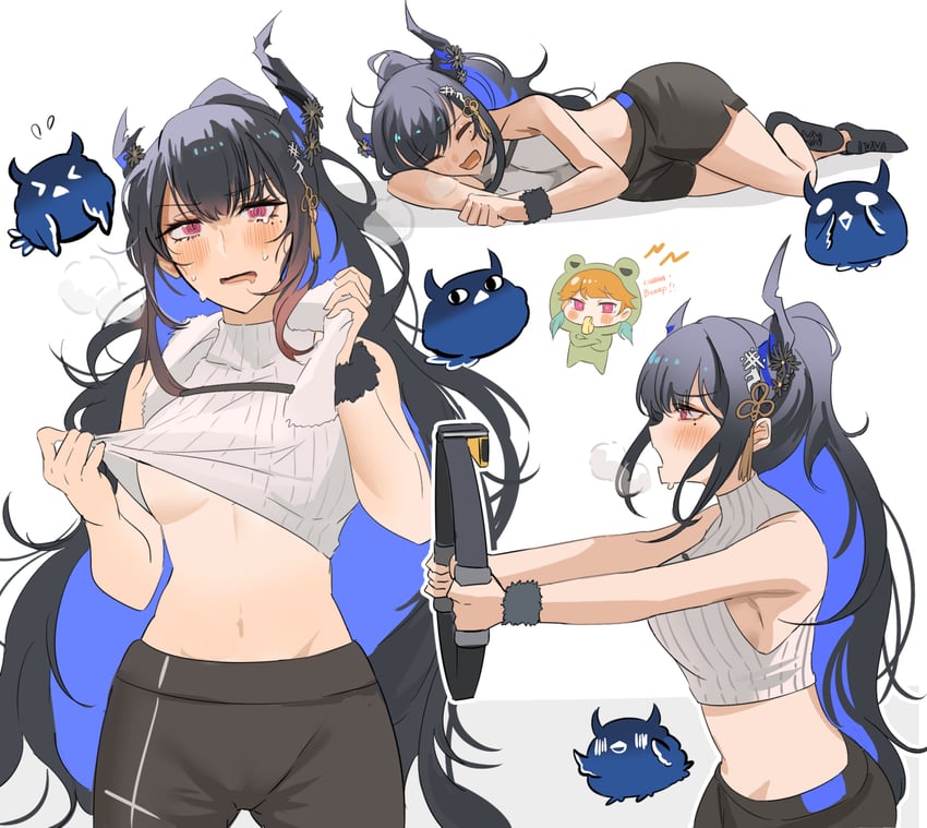 takanashi kiara, nerissa ravencroft, jailbird, ring, and frogiwawa (hololive and 2 more) drawn by set7