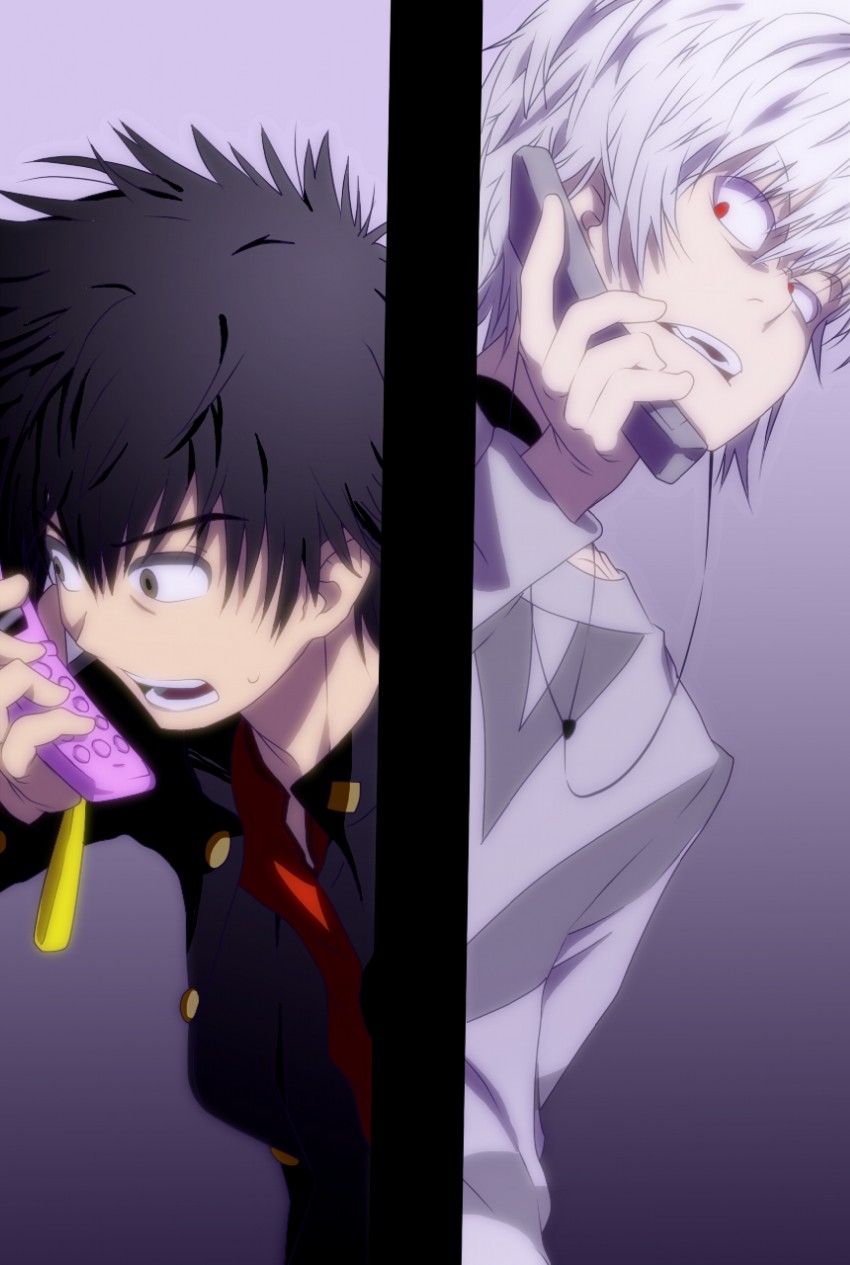 kamijou touma and accelerator (toaru majutsu no index and 1 more) drawn by haimura_kiyotaka