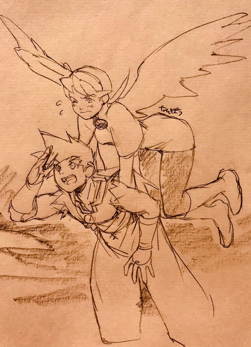 nina and ryu (breath of fire and 1 more) drawn by nanpou_(nanpou0021)