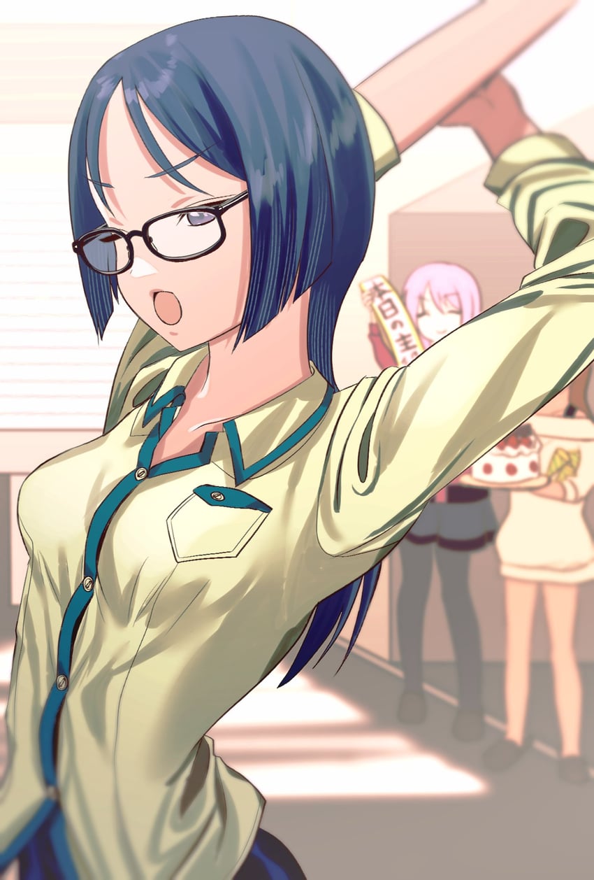 kaneshiya sitara, momoshina fumika, and hirasaka yotsuyu (alice gear aegis) drawn by calico_ts