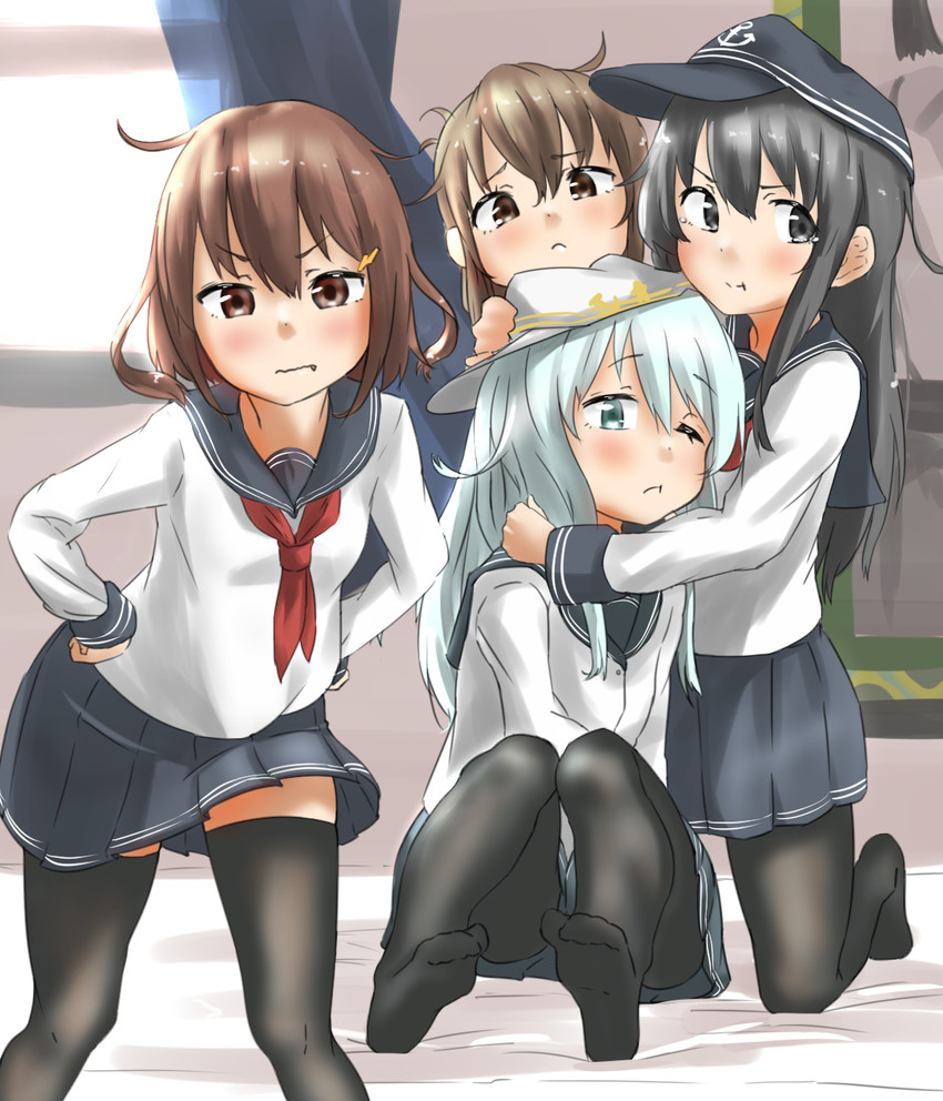 hibiki, inazuma, ikazuchi, akatsuki, and verniy (kantai collection) drawn by tama_(tamago)