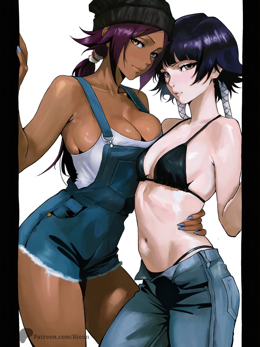 shihouin yoruichi and sui-feng (bleach) drawn by bion_(insomn_bion)