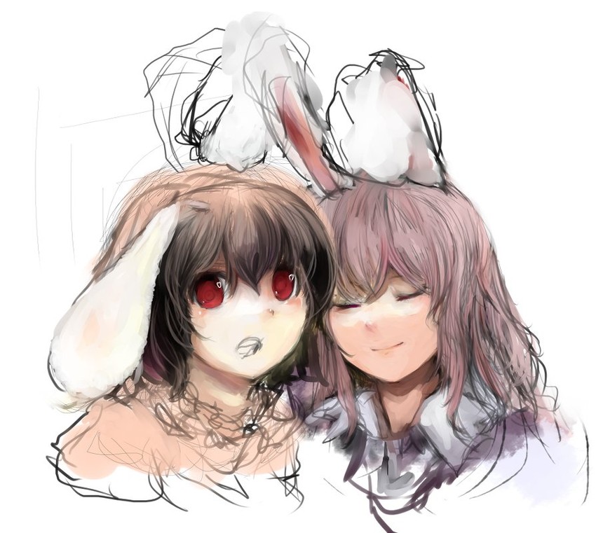 reisen udongein inaba and inaba tewi (touhou) drawn by tasu_tasuta