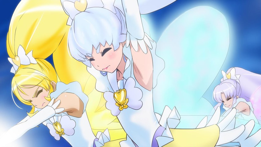 shirayuki hime, oomori yuuko, cure princess, cure honey, hikawa iona, and 1 more (precure and 1 more) drawn by haruyama_kazunori