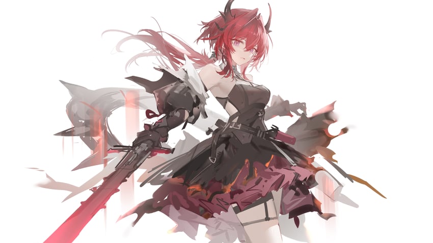 surtr and laevatein (arknights and 1 more) drawn by luozhou_pile
