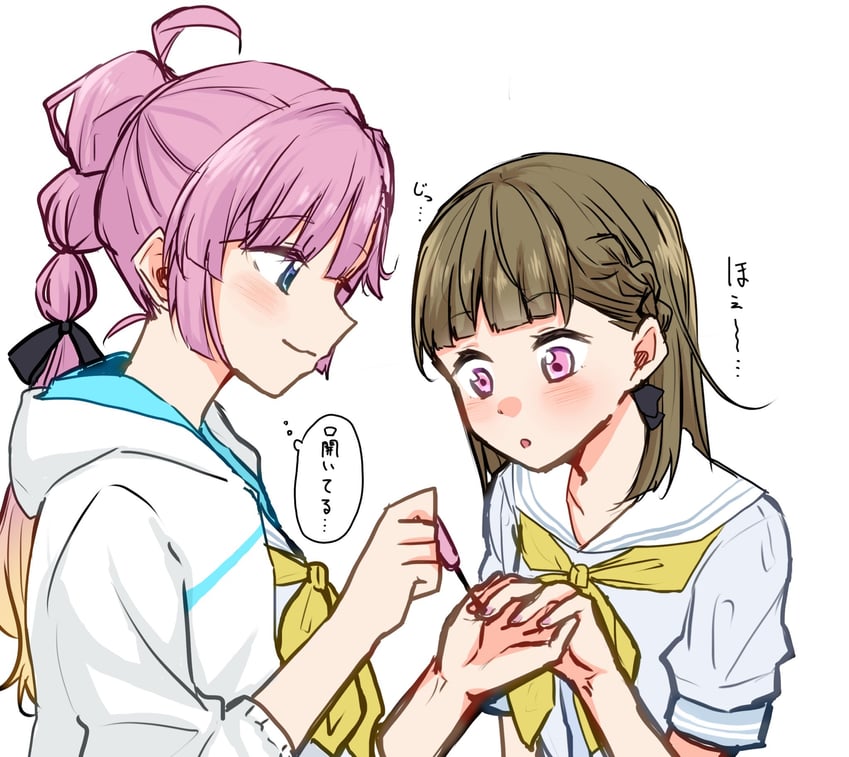 anyoji hime and kachimachi kosuzu (love live! and 1 more) drawn by namazakana_kuenai