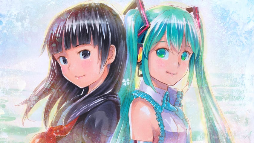hatsune miku (vocaloid and 2 more) drawn by mayo_riyo