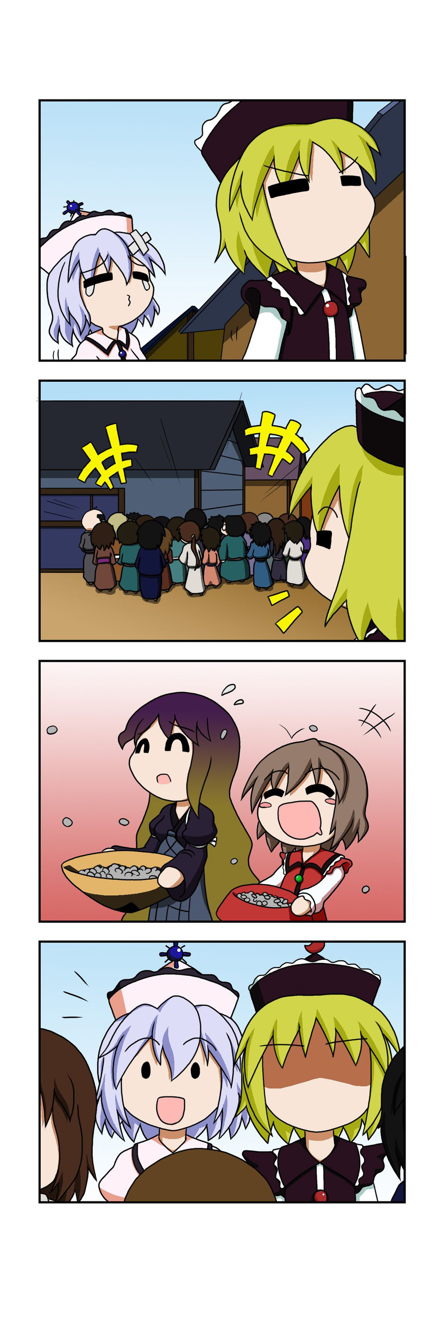 hijiri byakuren, lunasa prismriver, merlin prismriver, and lyrica prismriver (touhou) drawn by rakugaki-biyori