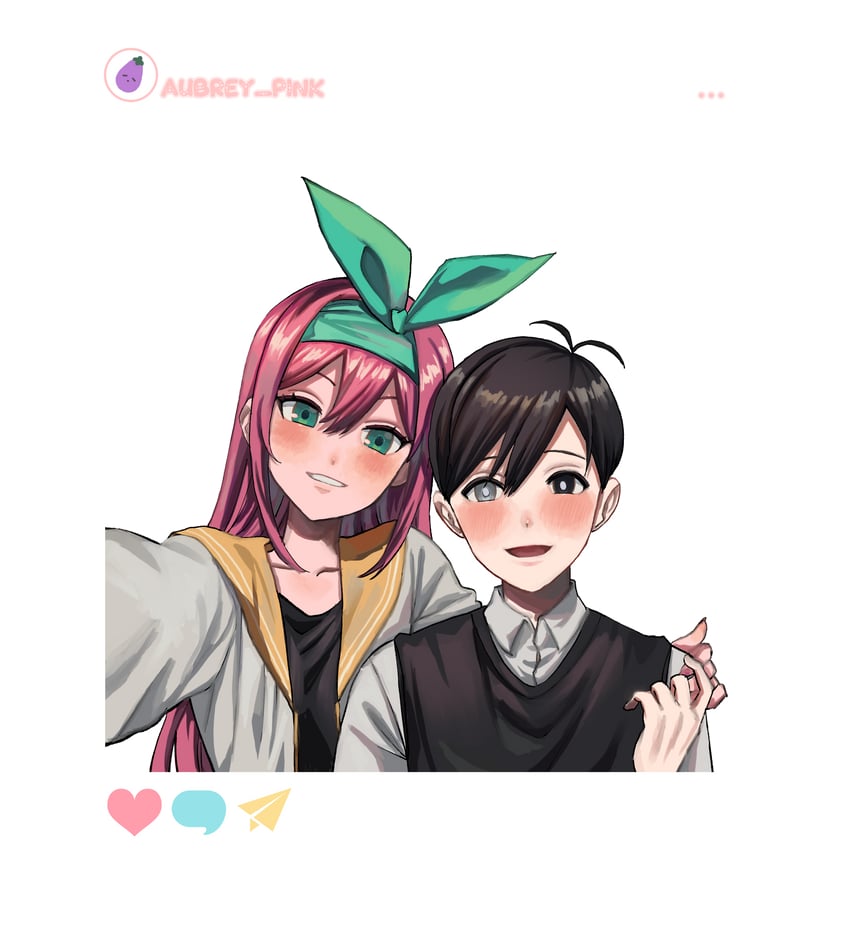 sunny, aubrey, and mr. plantegg (omori and 1 more) drawn by shousan_(hno3syo)