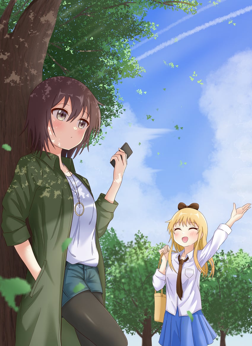 toshinou kyouko and funami yui (yuruyuri) drawn by katanashi_(ktnsh_popu)