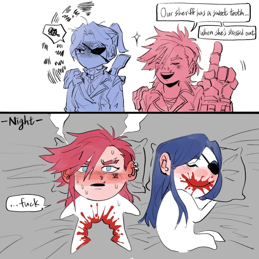 vi, caitlyn, arcane vi, and arcane caitlyn (league of legends and 1 more) drawn by goupai525