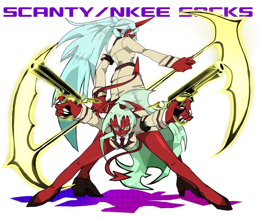 kneesocks and scanty (panty & stocking with garterbelt) drawn by okuy