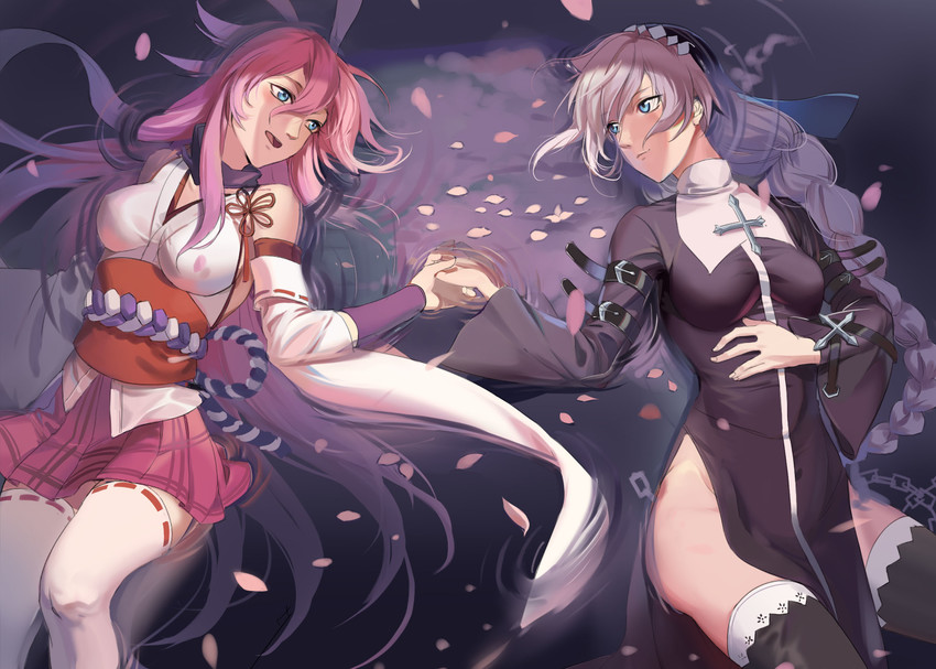 yae sakura and kallen kaslana (honkai and 1 more) drawn by 791_(meiyuewudi)