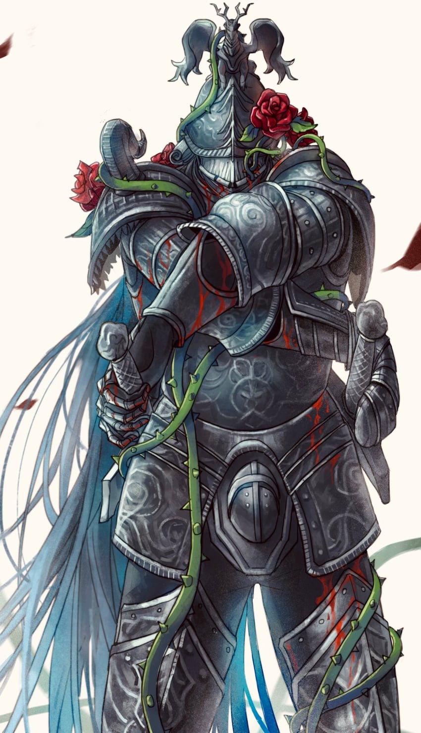 banished knight and banished knight oleg (elden ring) drawn by tworain_w