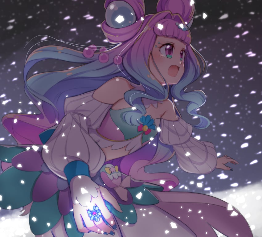 laura la mer and cure la mer (precure and 1 more) drawn by toon_(noin)