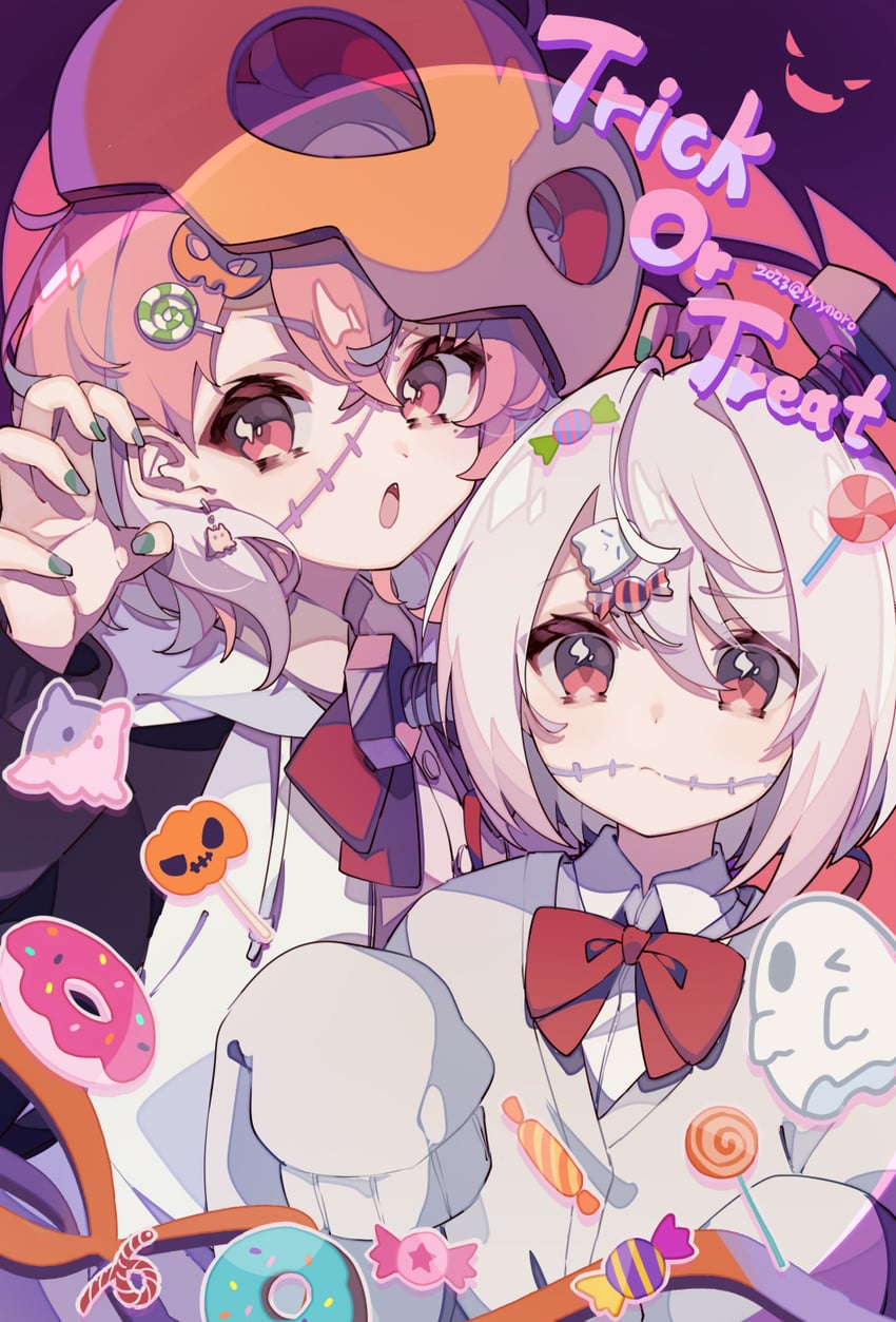 shiina yuika and sasaki saku (nijisanji) drawn by captain_yue