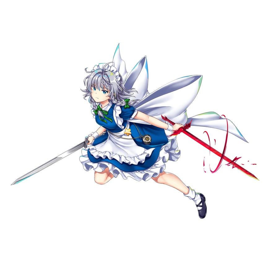izayoi sakuya (touhou and 1 more) drawn by rotte_(1109)