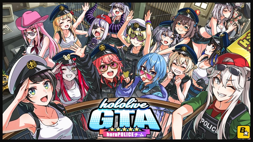 hoshimachi suisei, mori calliope, sakura miko, oozora subaru, shirogane noel, and 10 more (hololive and 4 more) drawn by buru-dai