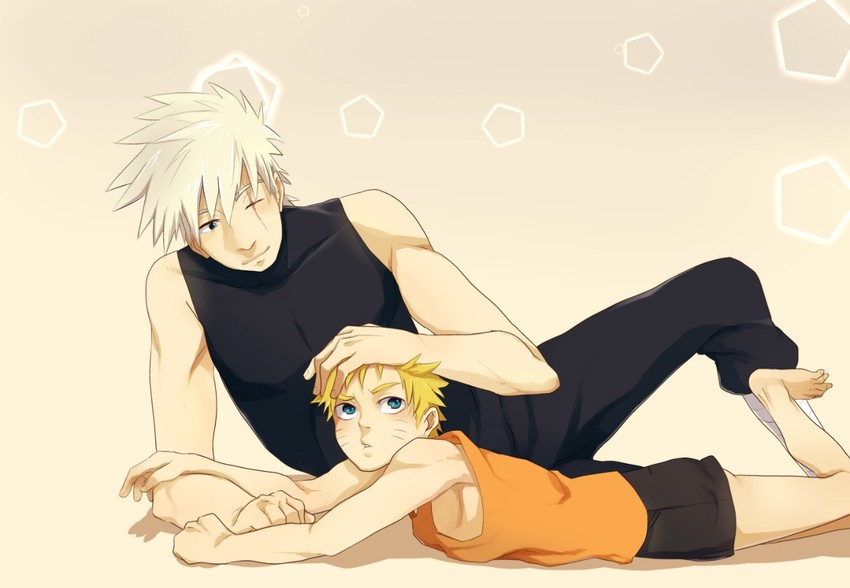 uzumaki naruto and hatake kakashi (naruto) drawn by aerneri