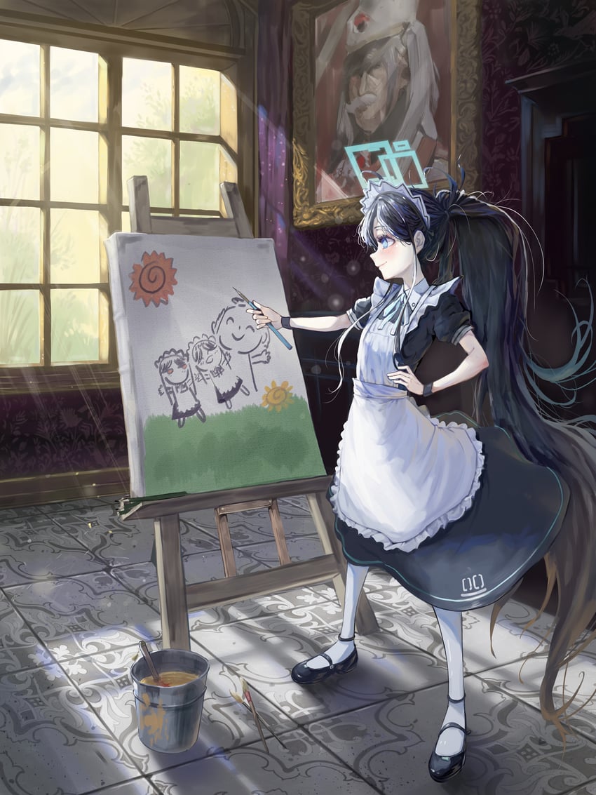 sensei, doodle sensei, aris, kei, and cherino (blue archive) drawn by kongaru_123