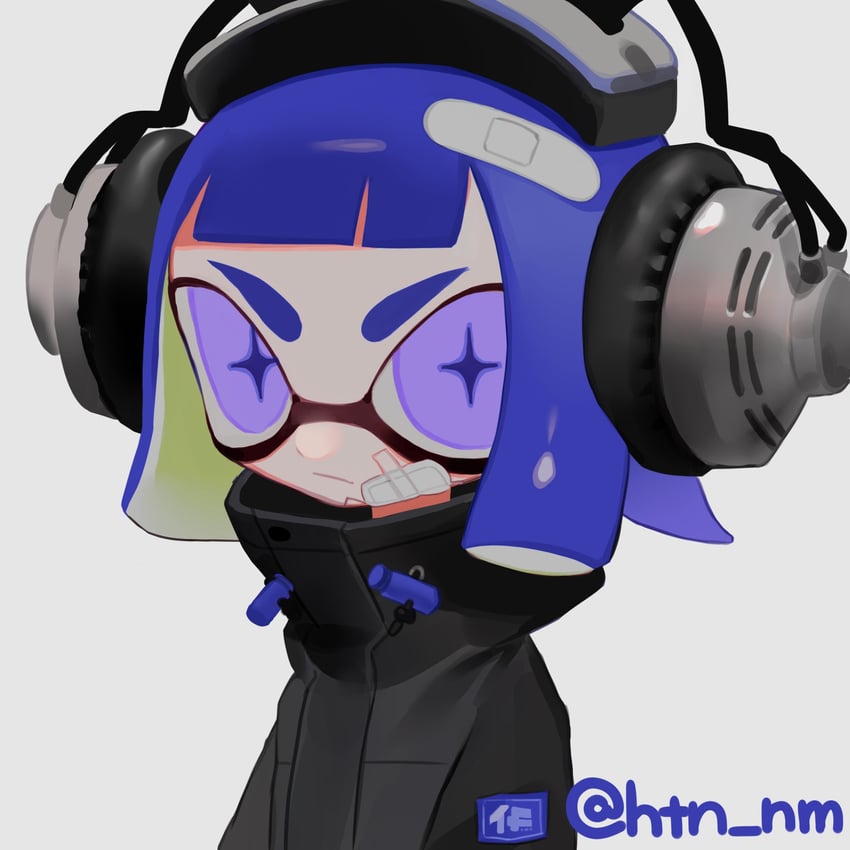 inkling player character and inkling girl (splatoon) drawn by htn_nm