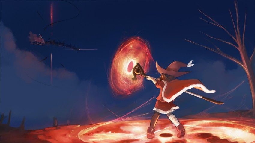 megumin and santa claus (kono subarashii sekai ni shukufuku wo!) drawn by paintrfiend