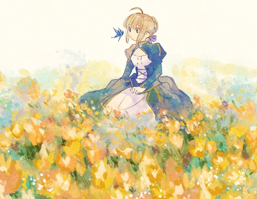 artoria pendragon and saber (fate and 1 more) drawn by machi_(uqyjee)