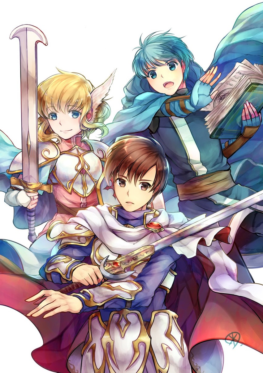leif, nanna, and asbel (fire emblem and 2 more) drawn by tarayuki