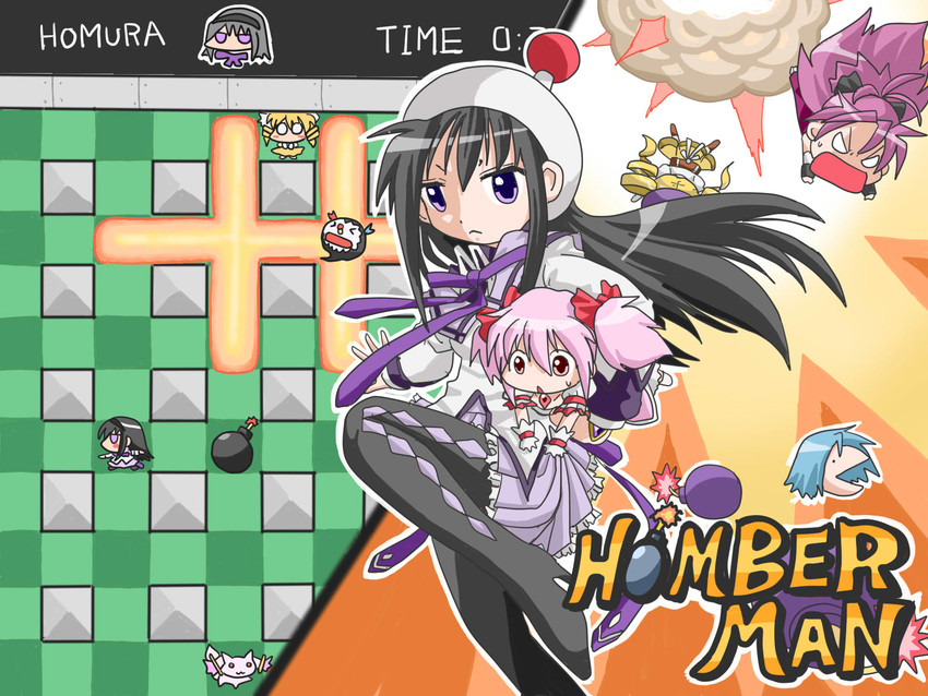 akemi homura, kaname madoka, miki sayaka, sakura kyoko, tomoe mami, and 4 more (mahou shoujo madoka magica and 2 more) drawn by hohetomaru